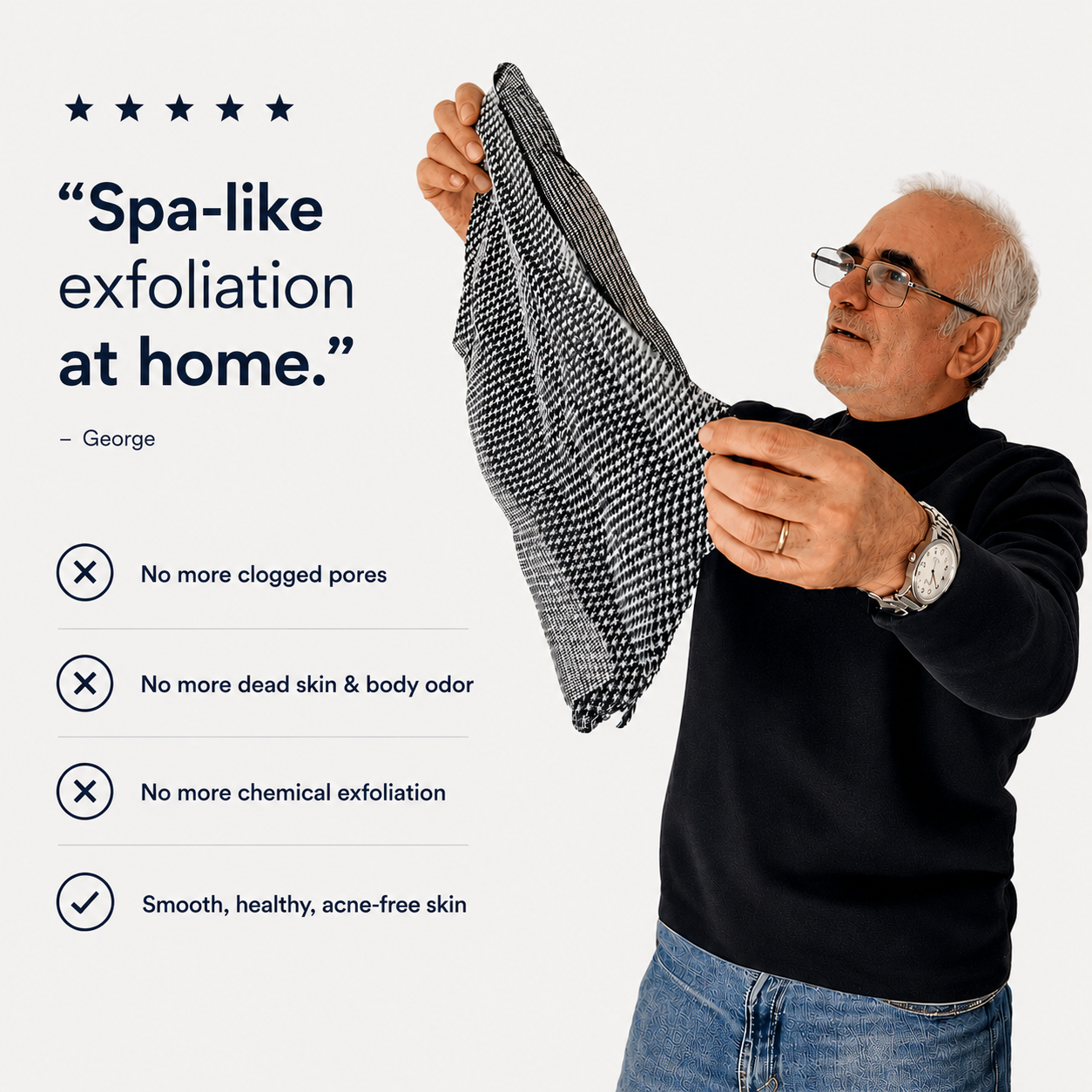 Kove Exfoliating Antibacterial Shower Towel